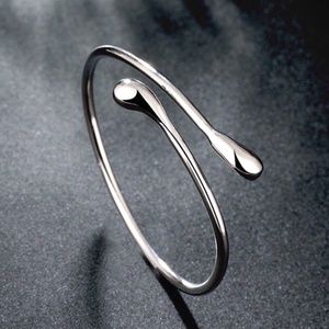 TEARDROP BANGLE-Sterling Silver Plating